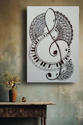 Art to Doors | Music theme Mandala art | Artist Evancy Grace | Vertical | Art Prints | Home Decor | Wall Art | Gift Items | Canvas Frame