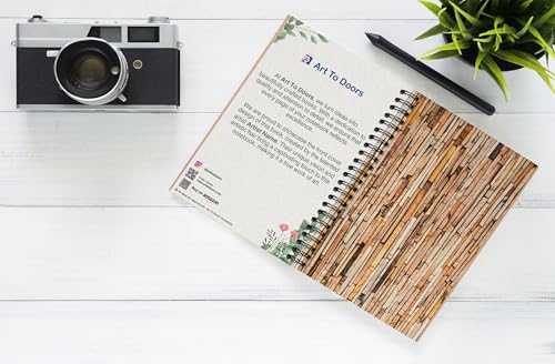 Art to Doors | Wood Strip Wall | Spiral Notebooks | A5 Size Paper | 120 Pages | 70 GSM Paper | Attractive Cover Designs