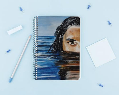 Art to Doors | Blue Sea View | Artist Maithili | Spiral Notebooks | A5 Size Paper | 120 Pages | 70 GSM Paper | Attractive Cover Designs