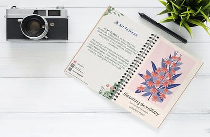 Art to Doors | Blooming Beautifully | Spiral Notebooks | A5 Size Paper | 120 Pages | 70 GSM Paper | Attractive Cover Designs