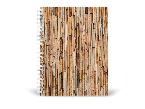 Art to Doors | Wood Strip Wall | Spiral Notebooks | A5 Size Paper | 120 Pages | 70 GSM Paper | Attractive Cover Designs