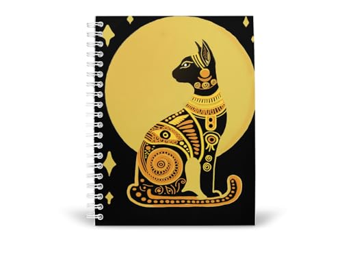 Art to Doors | Egyptian Cat | Artist Megha Tiwari | Spiral Notebooks | A5 Size Paper | 120 Pages | 70 GSM Paper | Attractive Cover Designs