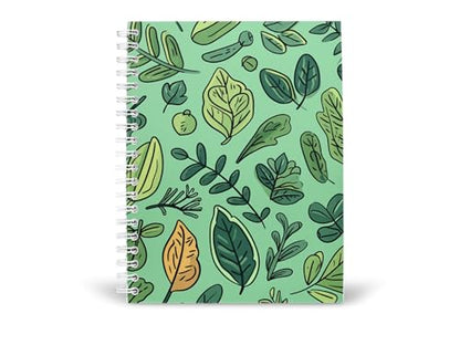 Art to Doors | Hand-Drawn Leaf Scatter | Spiral Notebooks | A5 Size Paper | 120 Pages | 70 GSM Paper | Attractive Cover Designs