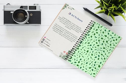 Art to Doors | Verdant Cascade | Spiral Notebooks | A5 Size Paper | 120 Pages | 70 GSM Paper | Attractive Cover Designs