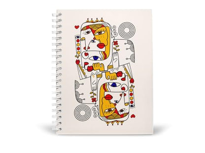 Art to Doors | Dual Queen | Spiral Notebooks | A5 Size Paper | 120 Pages | 70 GSM Paper | Attractive Cover Designs