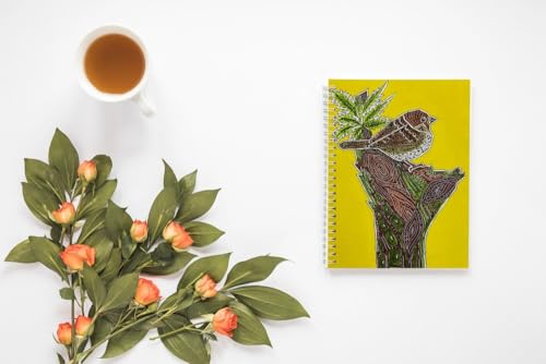 Art to Doors | House Sparrow | Artist Puja Kumari | Spiral Notebooks | A5 Size Paper | 120 Pages | 70 GSM Paper | Attractive Cover Designs | Soft Cover | Notebooks for College Students