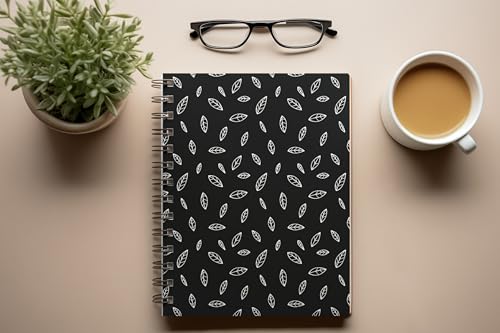 Art to Doors | Ditsy Leaf Pattern | Spiral Notebooks | A5 Size Paper | 120 Pages | 70 GSM Paper | Attractive Cover Designs