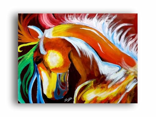 Art to Doors | Vibrant Horse | Artist Nandita Venkatraman | Horizontal | Art Print | Home Decor | Wall Decor | Gift Items | Wall Art