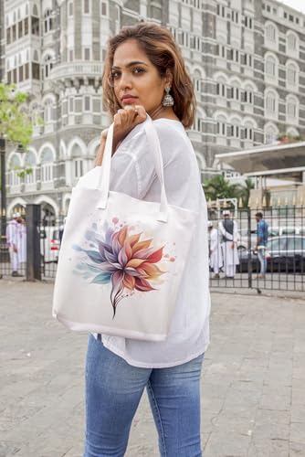 Art to Doors | Swirling Blooms | Tote Bags | Shopping Bag For Grocery | Aesthetic Carry Bag | Tote Bag for Shopping, Travel, office & beach bags for women