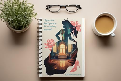 Art to Doors | Work Hard Princess | Spiral Notebooks | A5 Size Paper | 120 Pages | 70 GSM Paper | Attractive Cover Designs