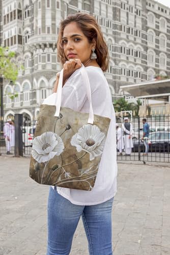 Art to Doors | Floral Grace | Tote Bags | Shopping Bag For Grocery | Aesthetic Carry Bag | Tote Bag for Shopping, Travel, office & beach bags for women|