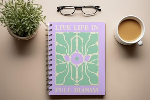 Art to Doors | Live Life In Full Bloom | Spiral Notebooks | A5 Size Paper | 120 Pages | 70 GSM Paper | Attractive Cover Designs