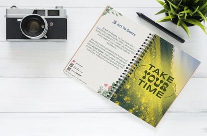 Art to Doors | Take Your Time | Spiral Notebooks | A5 Size Paper | 120 Pages | 70 GSM Paper | Attractive Cover Designs