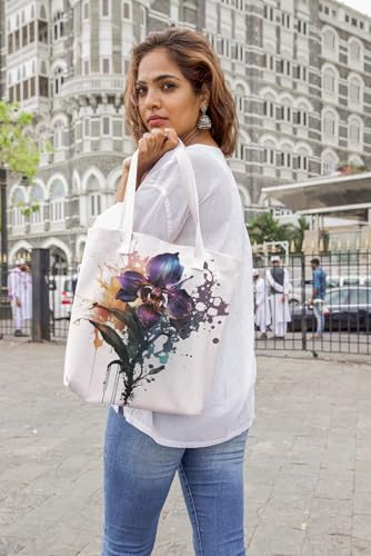 Art to Doors | Orchid Bloom | Tote Bags | Shopping Bag For Grocery | Aesthetic Carry Bag | Tote Bag for Shopping, Travel, office & beach bags for women|