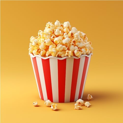 Popcorn Delight: Vibrant Canvas Print - Perfect for Movie Lovers & Kitchen Decor