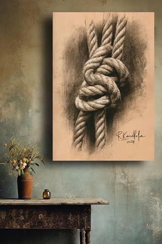 Art to Doors | Untie The Knot In Your Heart | Artist Riika Kandhola | Vertical | Art Prints | Home Decor | Wall Art | Gift Items | Canvas Frame