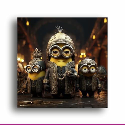 Art to Doors Royal Minion Majesty: Kingly Canvas Print of Mischievous Minions | Personalized Gift For Anniversary, Birthday, Wedding, Home Decor