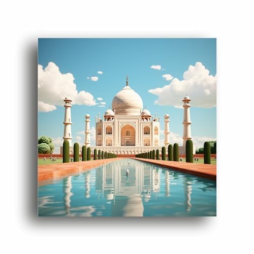 Art to Doors Taj Mahal Majesty: Canvas Print - Iconic Beauty for Your Walls! | Personalized Gift For Anniversary, Birthday, Wedding, Home Decor | Wall Frames For Home & Office