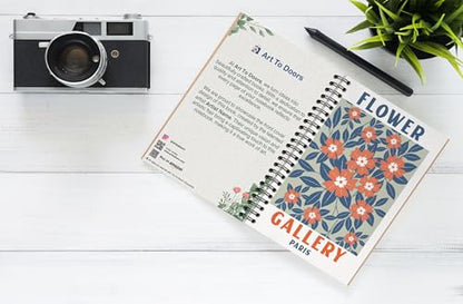 Art to Doors | Flower Gallary Paris | Spiral Notebooks | A5 Size Paper | 120 Pages | 70 GSM Paper | Attractive Cover Designs