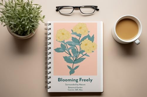 Art to Doors | Blooming Freely | Spiral Notebooks | A5 Size Paper | 120 Pages | 70 GSM Paper | Attractive Cover Designs