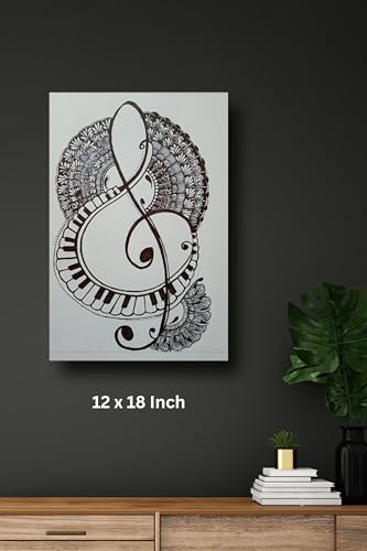 Art to Doors | Music theme Mandala art | Artist Evancy Grace | Vertical | Art Prints | Home Decor | Wall Art | Gift Items | Canvas Frame