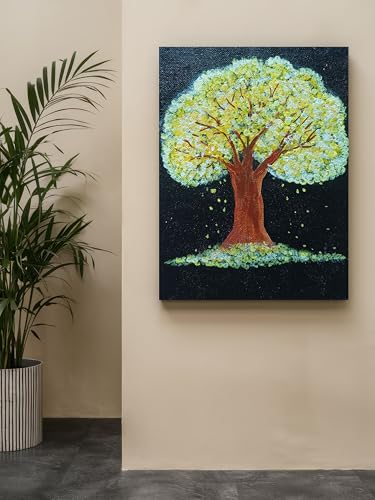 Art to Doors | Tree Painting On Canvas | Artist Asma Shabeer | Vertical | Art Prints | Home Decor | Wall Art | Gift Items | Canvas Frame