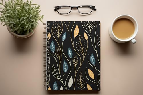 Art to Doors | Stylized Botanical Motif | Spiral Notebooks | A5 Size Paper | 120 Pages | 70 GSM Paper | Attractive Cover Designs