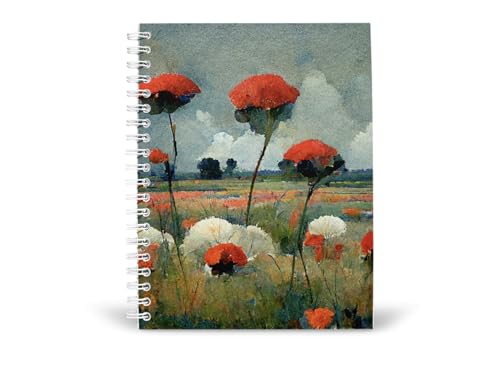 Art to Doors | Crimson Meadow | Spiral Notebooks | A5 Size Paper | 120 Pages | 70 GSM Paper | Attractive Cover Designs