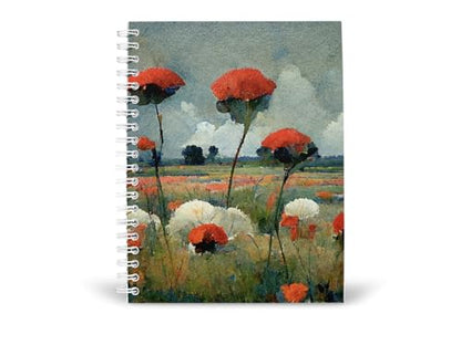 Art to Doors | Crimson Meadow | Spiral Notebooks | A5 Size Paper | 120 Pages | 70 GSM Paper | Attractive Cover Designs