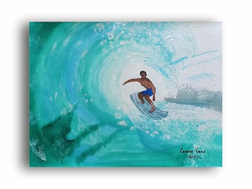 Art to Doors | Surfing The Blues | Artist Lovina Cano | Horizontal | Art Prints | Home Decor | Gift Items | Wall Art | Canvas Frame