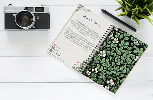 Art to Doors | Clover and Eucalyptus Pattern | Spiral Notebooks | A5 Size Paper | 120 Pages | 70 GSM Paper | Attractive Cover Designs