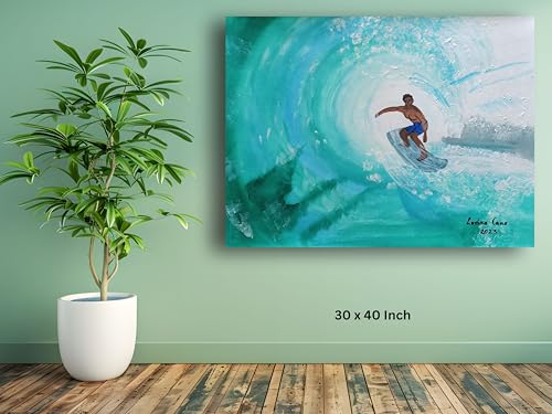 Art to Doors | Surfing The Blues | Artist Lovina Cano | Horizontal | Art Prints | Home Decor | Gift Items | Wall Art | Canvas Frame