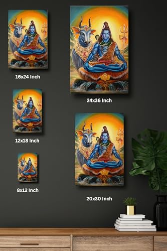 Shiv Jyoti | Artist Apurba Pandit | Art Print | Personalized Gift For Anniversary, Home Decor | Wall Frames For Home Office Study Room Decor (Canvas Frame, 12x18 Inch)