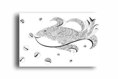 Art to Doors | Whale Mandala Art | Artist Jhankar Agarwal | Horizontal | Art Prints | Home Decor | Gift Items | Wall Art | Canvas Frame