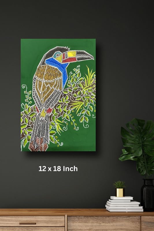 Art to Doors | Mountain Toucan | Artist Puja Kumari | Vertical | Art Prints | Home Decor | Wall Art | Gift Items | Canvas Frame