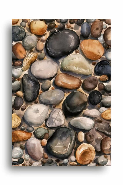 Art to Doors| Watercolour Stones | Artist Riika Kandhola| Rectangle | Art Print | Home Decor | Wall Decor | Gift Items | Canvas Frame