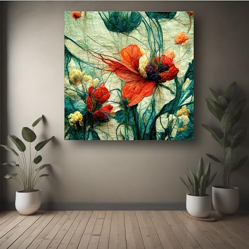 Art to Doors | Dancing Poppies | Square | Art Print | Home Decor | Wall Decor | Gifts for Women | Gifts for Men | Wall Art |