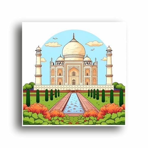 Art to Doors Taj Mahal Love Symbol Canvas: Iconic Romance Illustrated - Perfect Decor Statement! | Personalized Gift For Anniversary, Birthday, Wedding, Home Decor