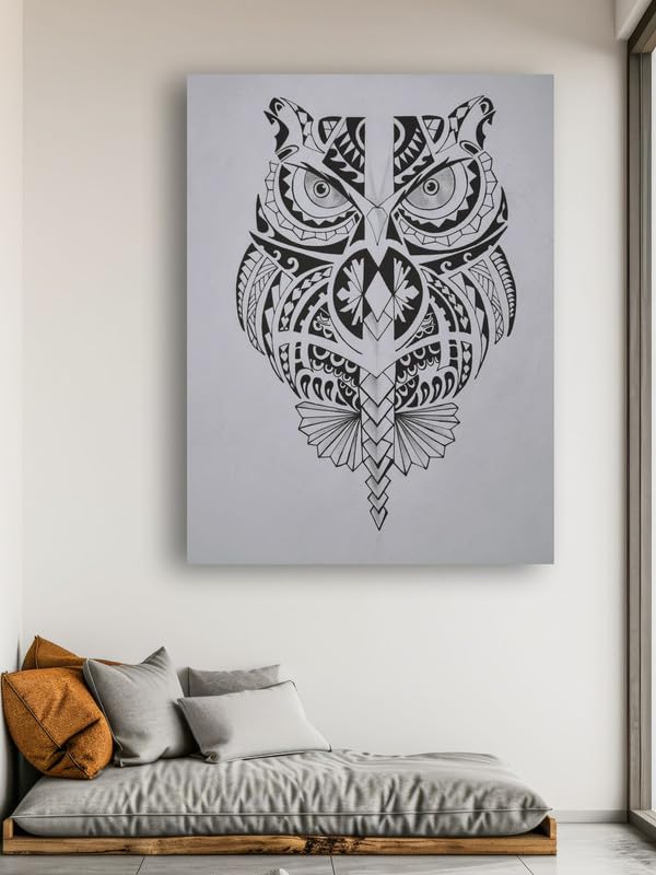 Art to Doors| Dark Owl | Artist Rachel Joseph | Rectangle | Art Print | Home Decor | Wall Decor | Gift Items | Canvas Frame