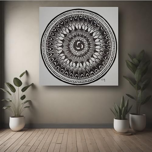 Art to Doors | Black Monochromatic | Artist Evancy Grace | Square | Art Prints | Home Decor | Gift Items | Wall Art | Canvas Frame