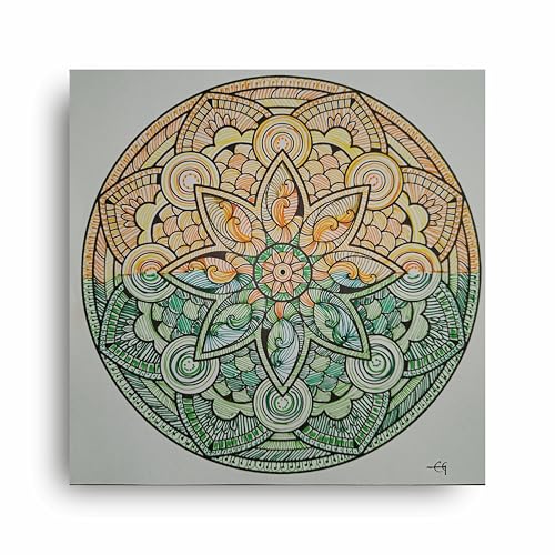 Art to Doors | Dual shaded Mandala art | Square | Artist Evancy Grace | Home Decor | Wall Art | Gifts for Women | Gifts for Men | Canvas Frame