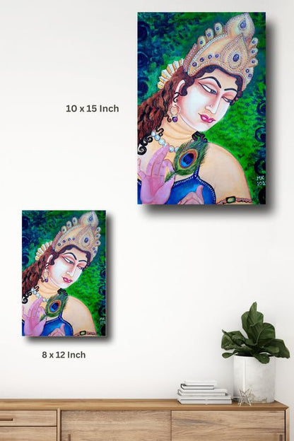 Art to Doors| Radhika | Artist Mamta Kumari | Rectangle | Art Print | Home Decor | Wall Decor | Gift Items | Canvas Frame