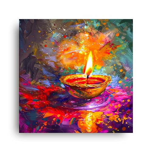 Art to Doors | Festival Flame | Square | Art Print | Home Decor | Wall Decor | Gifts for Women | Gifts for Men | Canvas Frame