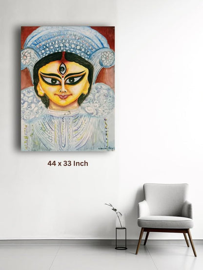 Art to Doors| Maa Durga | Artist Susmita Roy | Rectangle | Art Print | Home Decor | Wall Decor | Gift Items | Canvas Frame