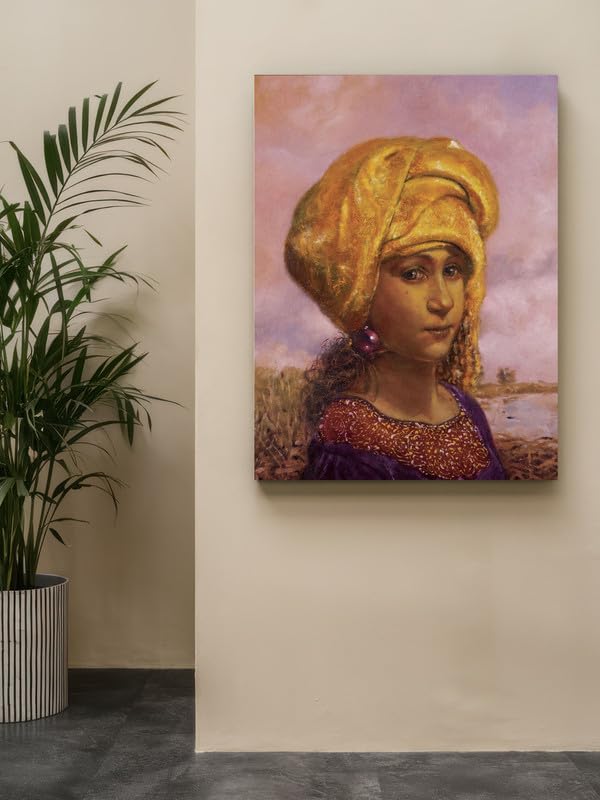 Art to Doors | Sweet Prava With Yellow Turban | Artist Arindam Gupta | Vertical | Art Print | Home Decor | Wall Decor | Gift Items | Wall Art