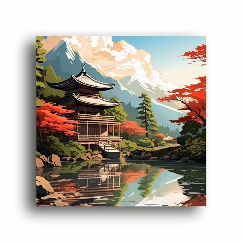 Art to Doors Serene Japanese Nature: Tranquil Scenes and Blossoms | Personalized Gift For Anniversary, Birthday, Wedding, Home Decor | Wall Frames For Home Office Study