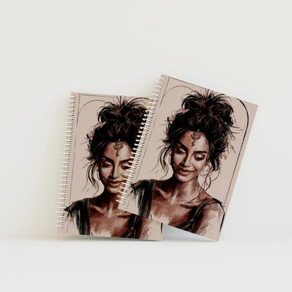 Art to Doors | Shade Of Elegance | Artist Riika Kandhola | Spiral Notebooks | A5 Size Paper | 120 Pages | 70 GSM Paper | Attractive Cover Designs | Soft Cover | Notebooks for College Students