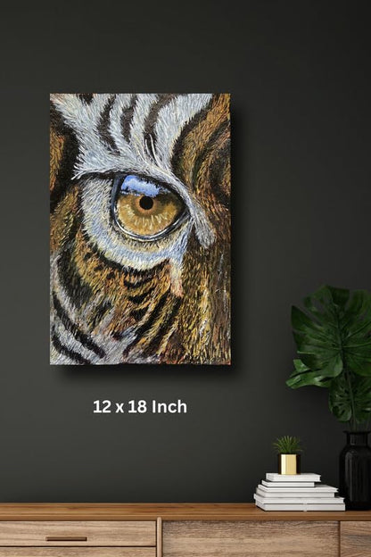 Art to Doors| Tiger Eye ‘ I See You ‘ | Artist Sowmya R | Rectangle | Art Print | Home Decor | Wall Decor | Gift Items | Canvas Frame