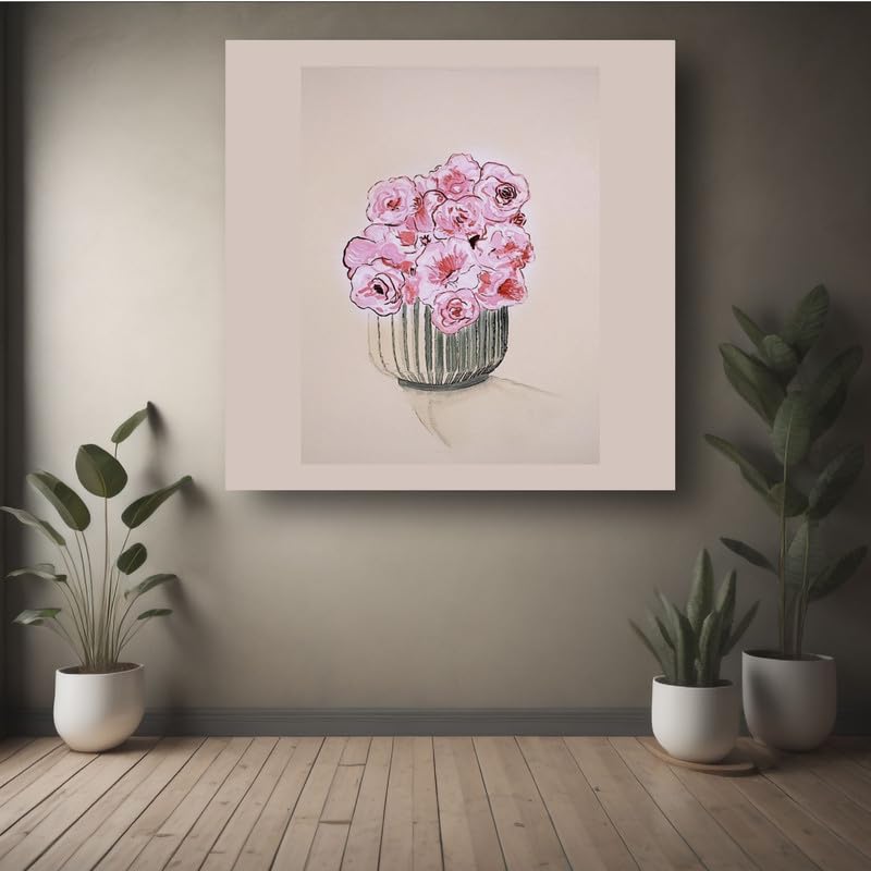 Art to Doors | Pink Blossoms In Pursuit | Square | Artist Prerna Ajwani | Home Decor | Wall Art | Gifts for Women | Gifts for Men | Canvas Frame