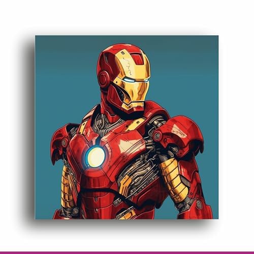 Art to Doors Legendary Iron: Iconic Super Hero Illustration on Canvas